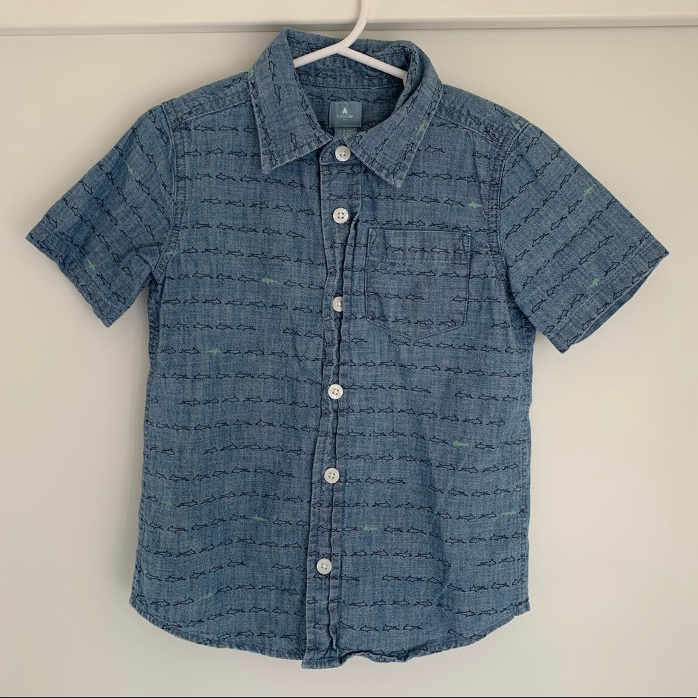 Baby Gap Boys Button Down Chambray Shirt Sz 5T